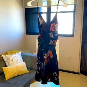 Black and Floral Mino Dress